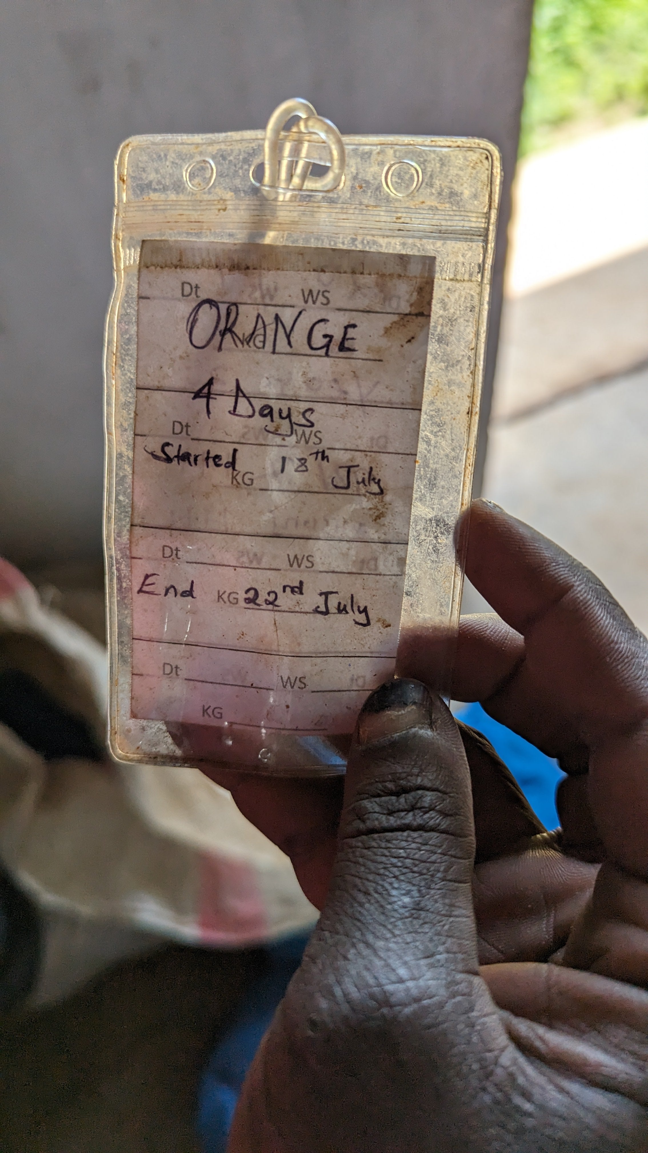 Identificador de lote de café en Kenia, finca kuria Orange co-fermented 