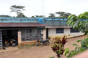 Estación de lavado de café en Colombia, finca villa betulia 